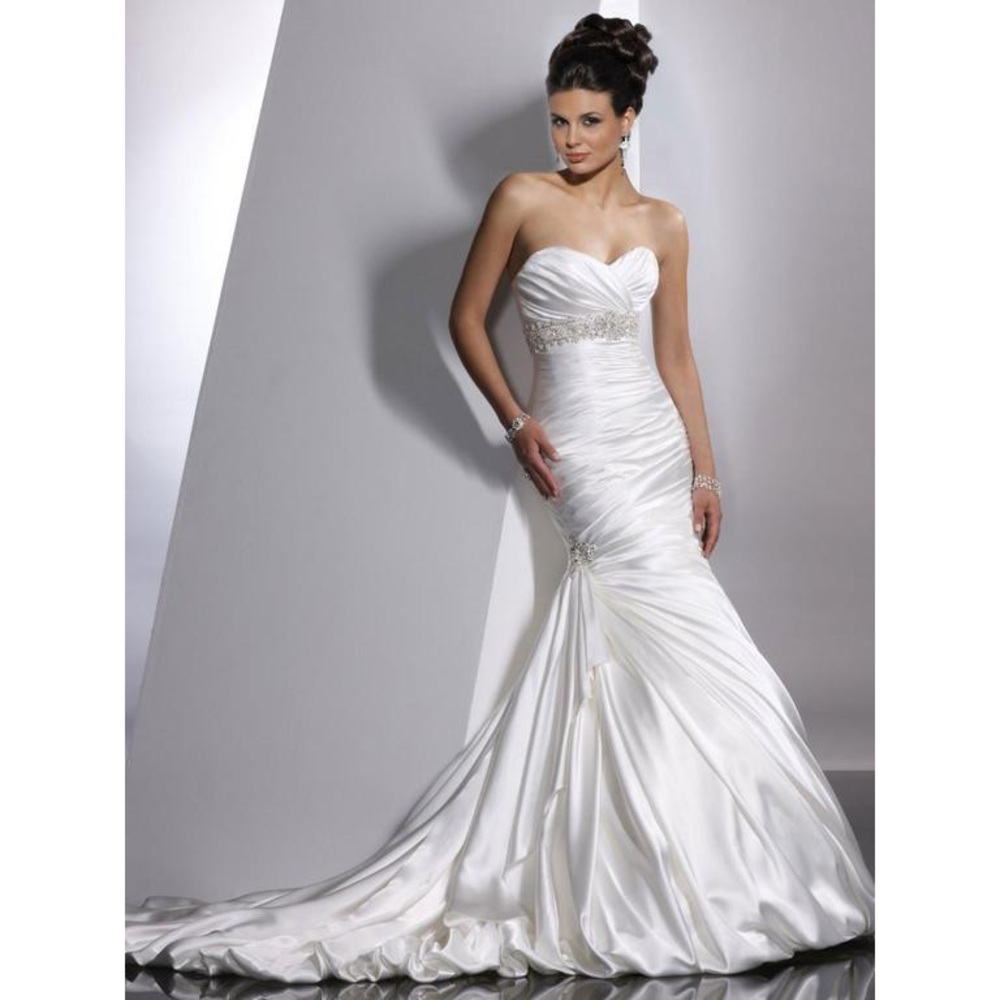 Gorgeous Maggie Sottero (Adorae) White Satin Wedding Gown